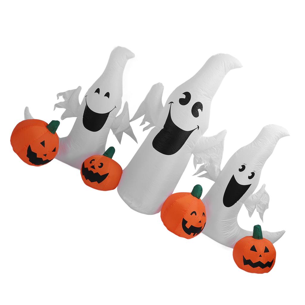 Inflatable Ghost Pumpkin 230cm Blow Up Decoration with LED Lights for Outdoor Yard Lawn