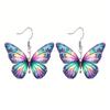 1 par avançado simples fresco temperamento acrílico plano personalizado borboleta pendurado brincos diy decoração