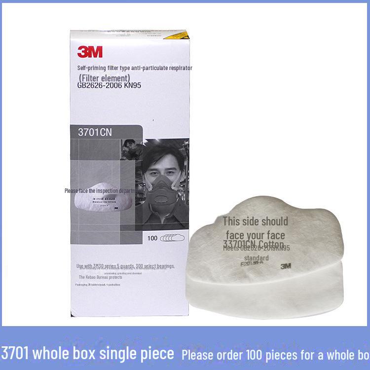 

Оригінальний 3M 3701 Бавовняний пиловий фільтр, класу KN95 для захисту від нежирних частинок