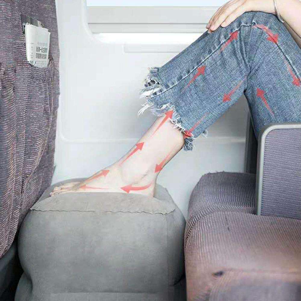 PVC Flocking Foot Rest Pillow Two Layer Reducing Fatigue Pillow Inflatable Foot Pillow  Office Use