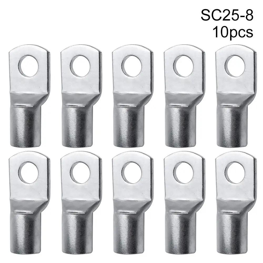 10 Stück Draht-Nasenklemme Crimp SC16-6 SC25-8 SC35-6 SC16-10 Kabelverbinder-Set Verzinnte Kupfer-Bolzenloch-Kabelschuhe Ringklemme