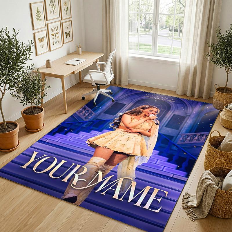 Personalized Crystal Velvet Carpet,Ayliva Custom Printed Name, Plush Area Rug For Home Indoor Decor