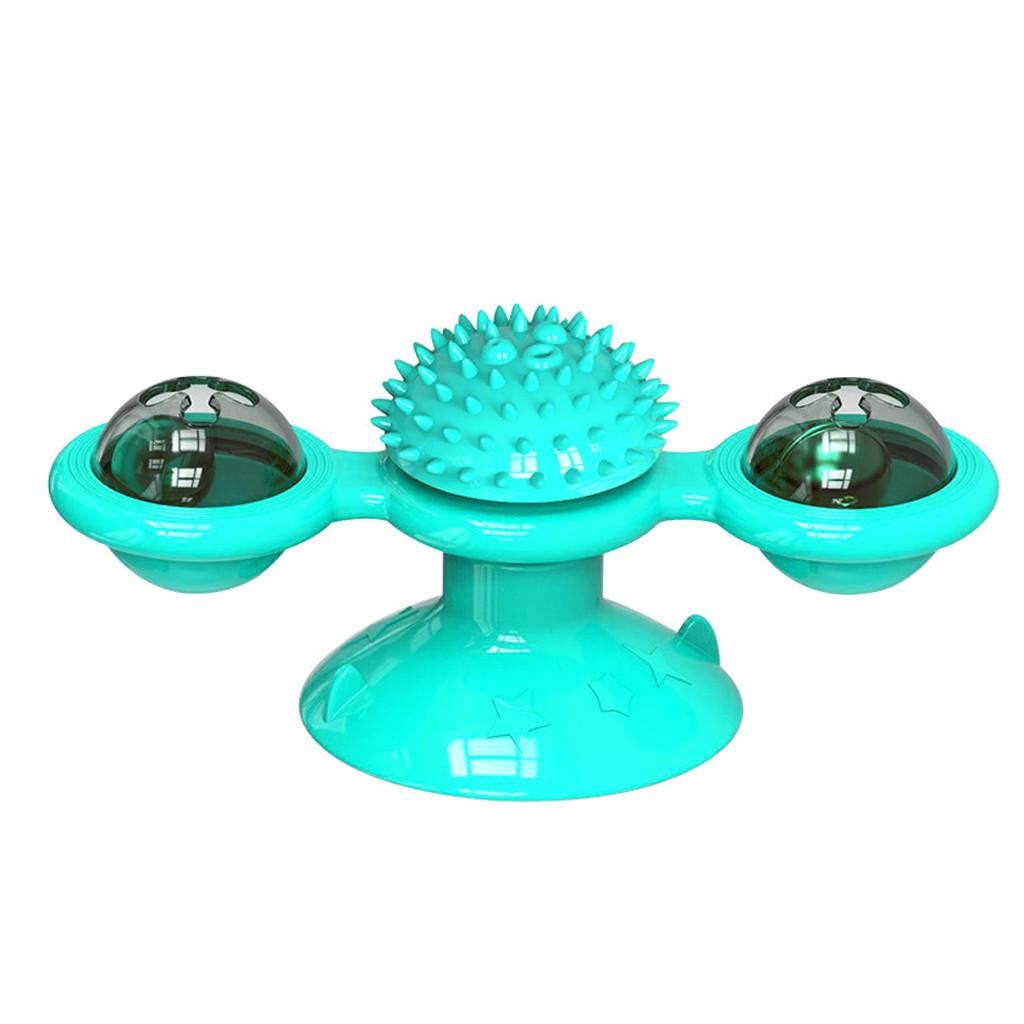 

Windmill Toy Turntable Teasing Pet Toy Scratching Tickle Cats Hair Brush синий