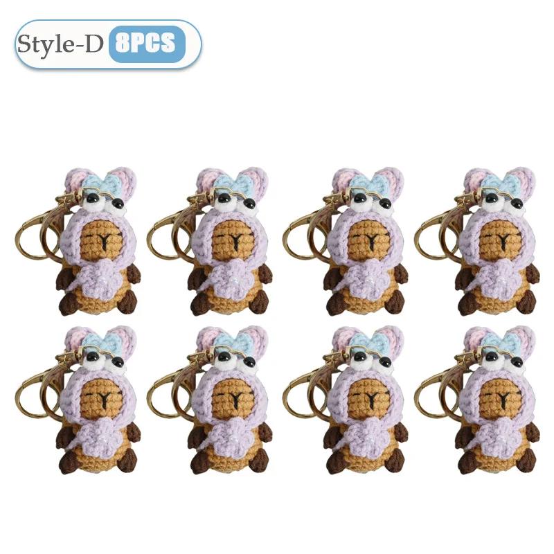 1-10PCS Capybara Crochet Doll Ornament Crochet Positive Energy Dolls Handmade Toy Desk Office Room Decoration Christmas Gifts