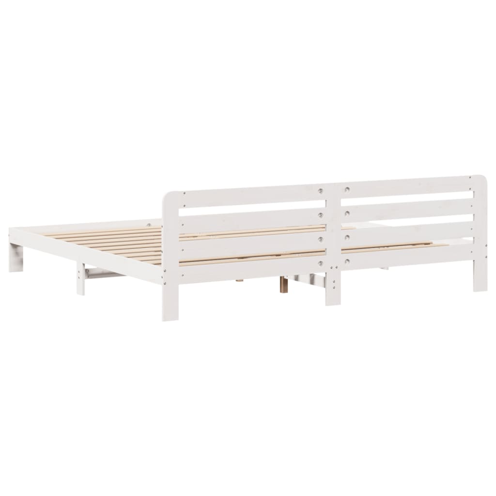 Solid Wood Bed without Mattress White 180 x 200 cm Pine Wood