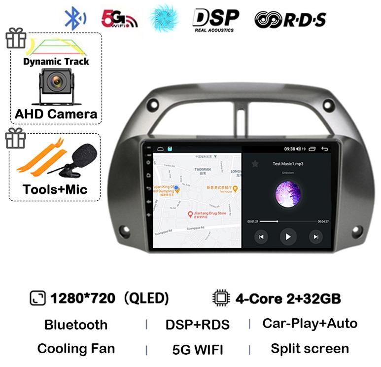 Android14 Carplay Car Radio For Toyota RAV4 Rav 4 2001 2002 2003 2004 2005 2006 Multimedia GPS Player Stereo 2din Head Unit DSP