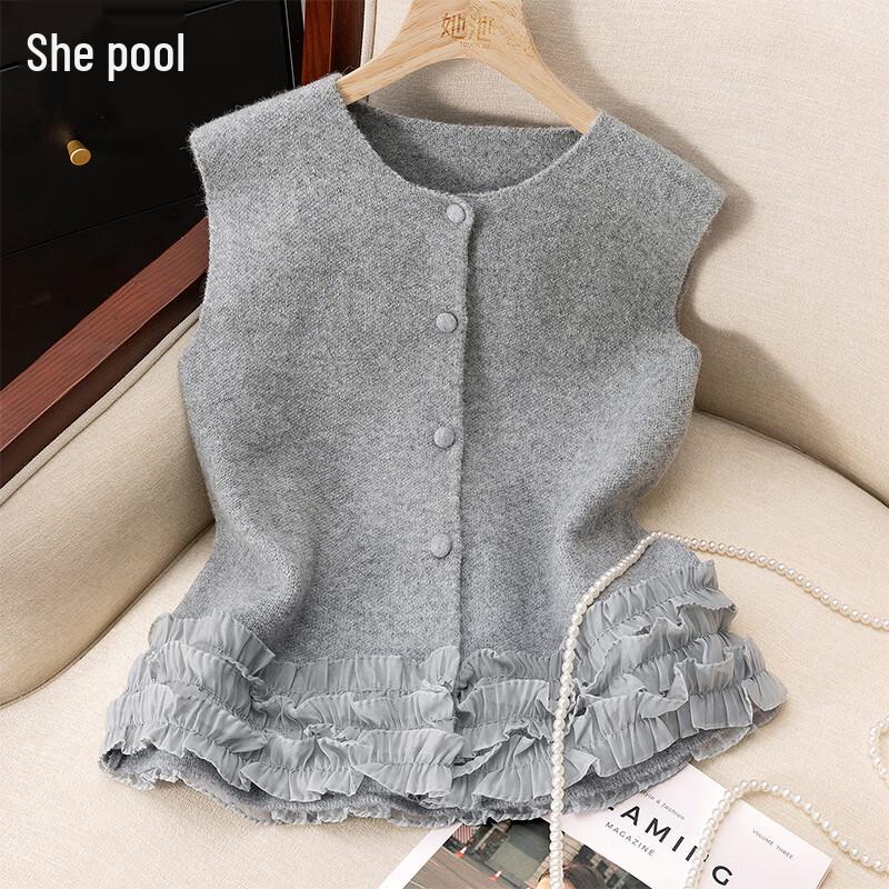 Women's Autumn Lace-Splice Knit Vest