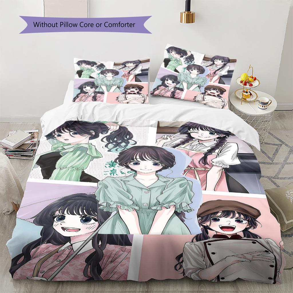 The Fragrant Flower Blooms Pattern Bedding,Quilt Set Quilt Cover Pillowcase Home Birthday Gift (1 * duvet cover + 2 * pillowcase, without core)