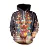 Autumn Winter Christmas Series 3D Digital Printed Men's Women's Loose Fitting Pullover Hoodies Fashionable Cartoon Long Sleeved Hoodies