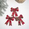 3PCS Handmade Christmas Ornaments Lattice Xmas Tree Bow Christmas Decoration Bowknot  Home Decor