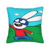 S-Simon Super Rabbit Pillow Cover  Cute Funny Pillow Case For Chair Sofa Home Decor Design Pillowcases Birthday Gift