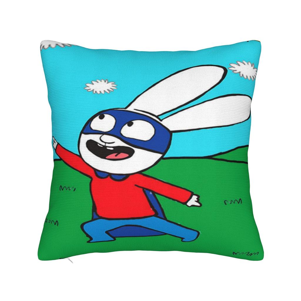 S-Simon Super Rabbit Pillow Cover Cute Funny Pillow Case For Chair Sofa Home Decor Design Pillowcases Birthday Gift