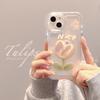 IPhone 14 Plus Case, Full Protection Shockproof Cover, Creative Transparent Painted Tulip Desig
