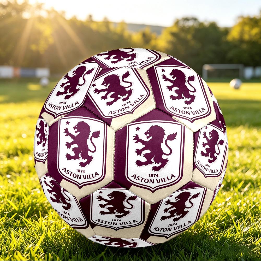 Aston Villa FootballPrinted Size 5 Soccer Ball, Anti Slip Adult Match Football Souvenir for Football Fans