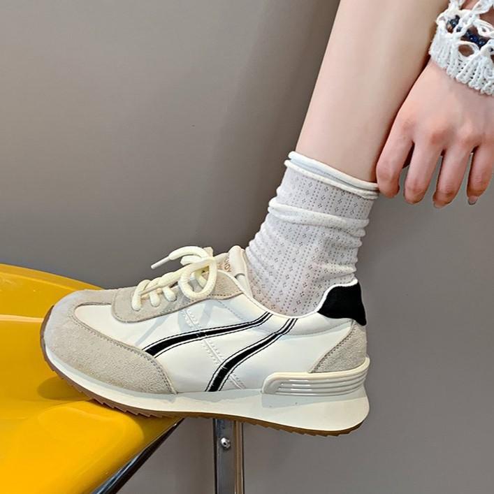 Niche German Training Shoes Women's 2025 Early Spring New Color Matching Fashion Sports Shoes Running Flat Casual Board Shoes Forrest Gump Shoes
