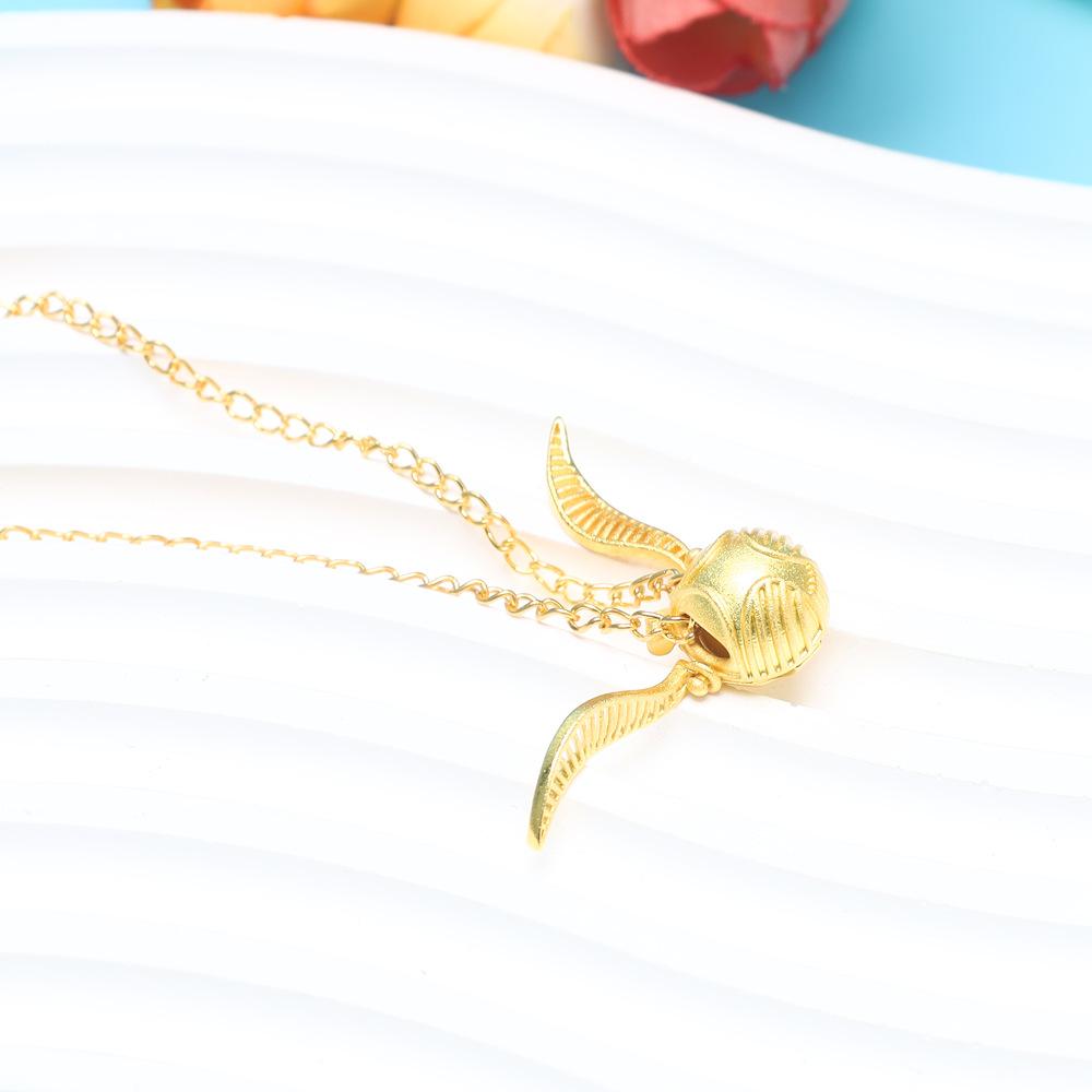Golden Snitch Wing Necklace, Openable Wing Pendant Magic Academy Clavicle Chain