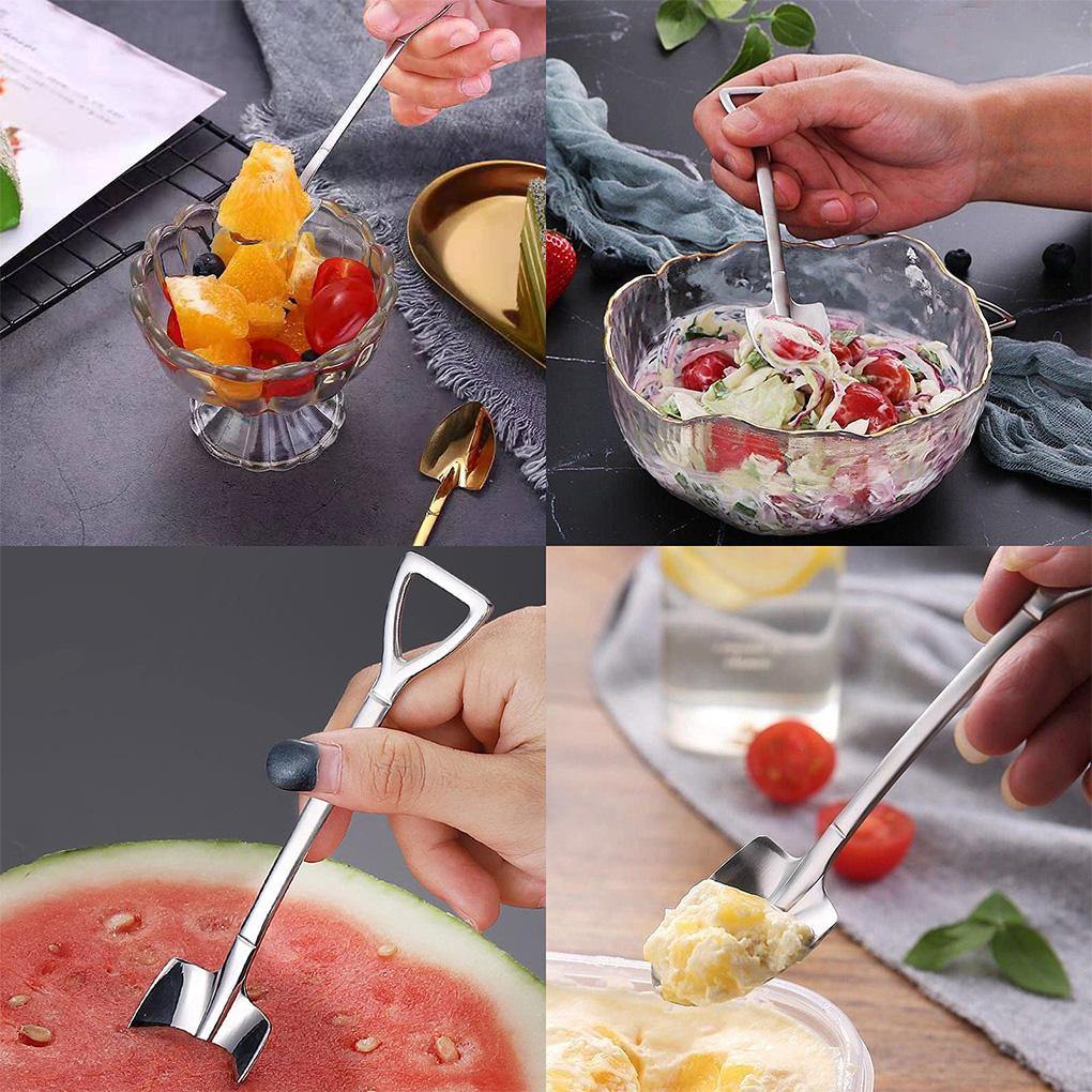 Pack of 8 Ice Cream Scoop Stainless Steel Watermelon Fruit Spades Dining Room Teaspoons Banquet Tableware Household Supplies