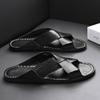 Large Size 48 Split Leather Slippers Men's Sandals Beach Flip Flop Summer Men's Shoes