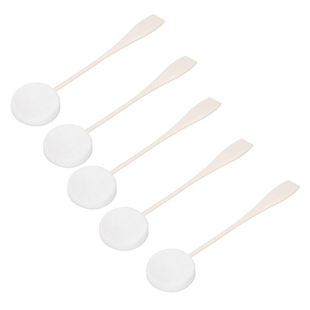 5pcs Lotion Applicator Long Handled Good Water Absorption Soft Powder Puff for Home Use White