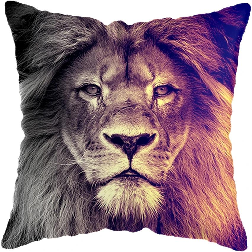 45x45cm Wild Animals Lions Tigers Cushion Cover Pillow Case Decorative Wild Animals Lions Pillow Cover Sofa Chair Pillow Case