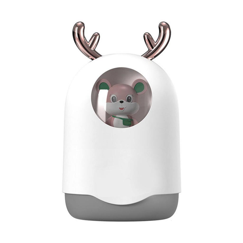 Mini Humidifier Portable USB Wired Quiet Moisturizing For Desk Bedroom Office Cute Animal Shape White