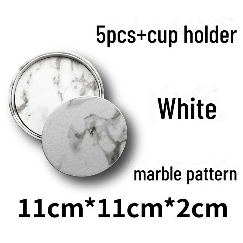Custom PU Leather Tea Coasters with Hand-Sewn Edges and Insulation Pad, Featuring Your Enterprise Logo.