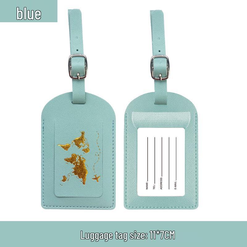 Customizable PU Leather Passport Cover with Hot Stamped Logo, Map, Luggage Tag, & Passport Holder Set