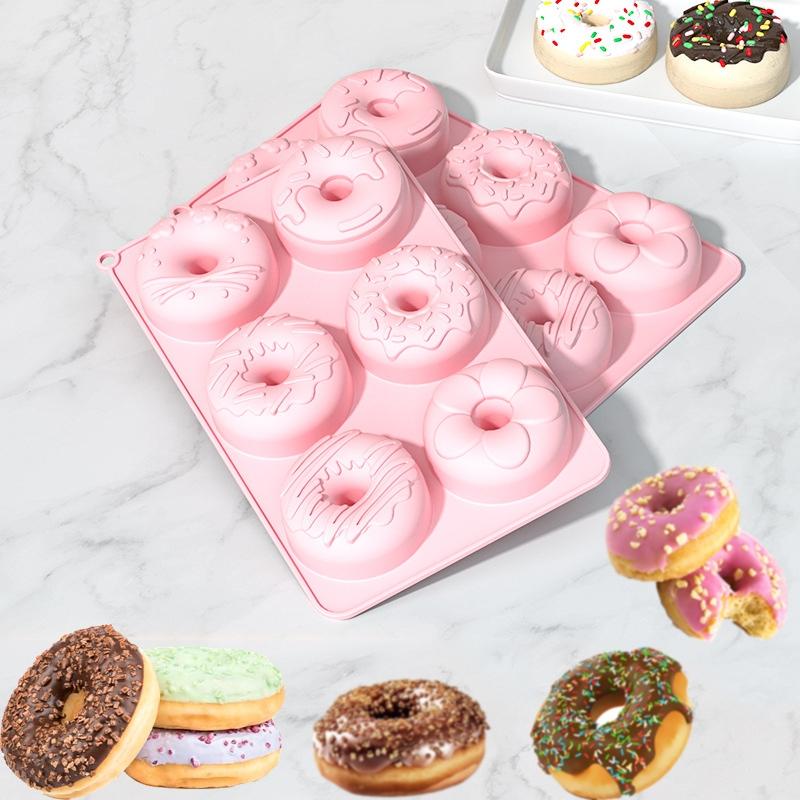 Silicone Donut Cake Pan 6-Cavity Silicone Fluted Tube Cake Pans,Non-Stick Silicone Molds for Donut,Jelly,Cupcake,Doughnut,Bread