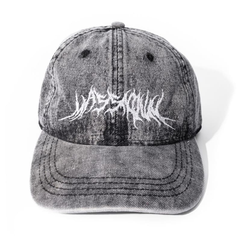 

MASSnoUN MASSMETAL LOGO WASHED DYING BALL cap MSFAC003-BW FREE