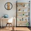 Round oak loft clock oval metal 50cm