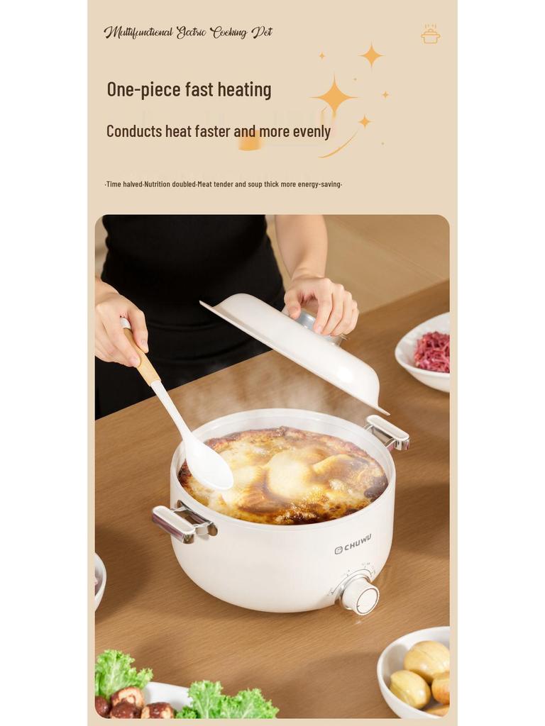 Multifunktioneller elektrischer Antihaft-Kochtopf: Große Kapazität für Pfannengerichte, Braten und Hot Pot
