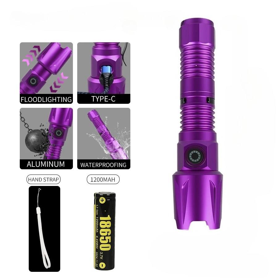 395nm UV LED Portable Flashlight Black Light Wavelength Violet Flashlight Pet Urine Scorpion Hygiene Detector Use 18650 Battery