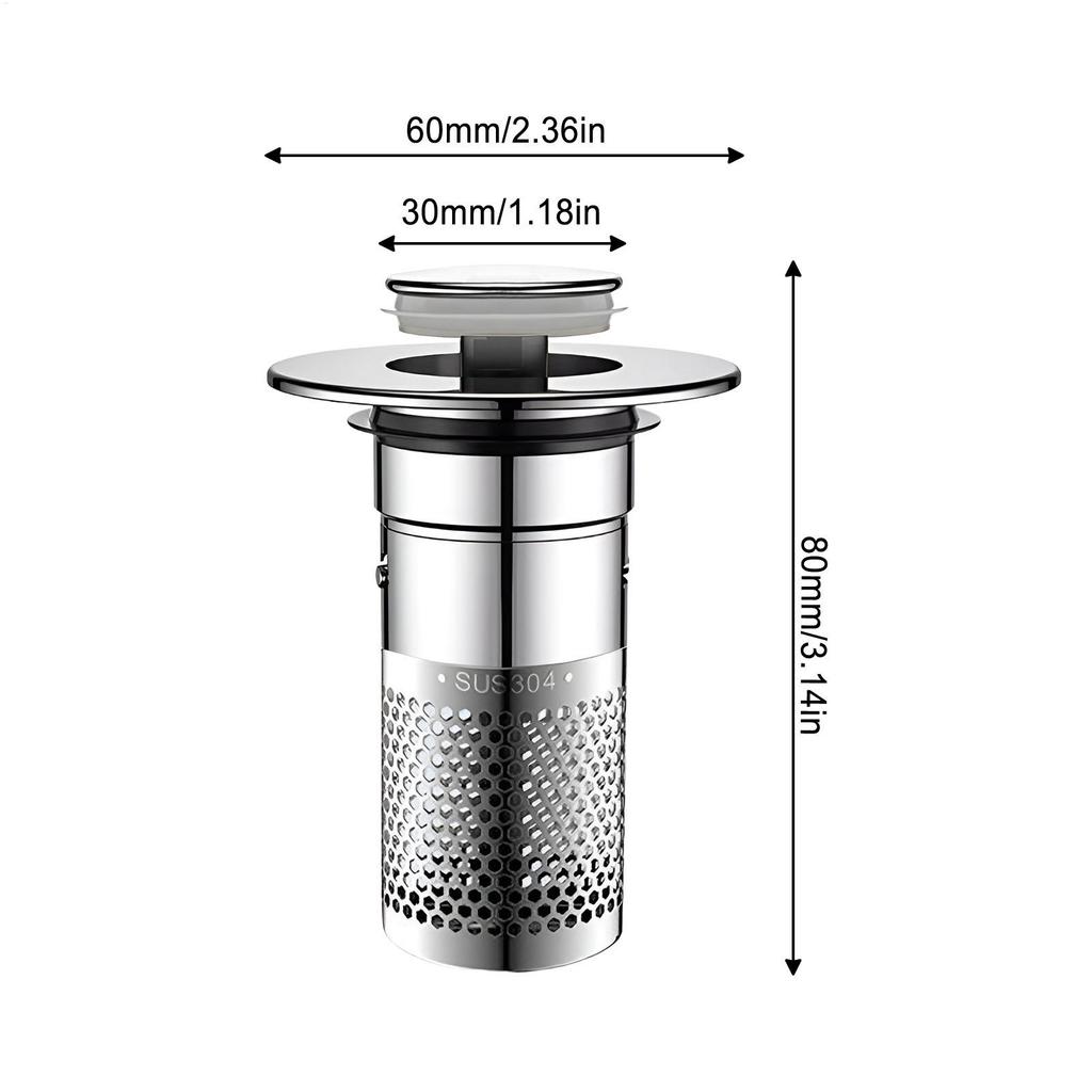 Stainless Steel Floor Drain Filter Washbasin Plug Anti Odor Pop-Up Sink Drain Strainer Basin Stopper Hair Catcher For Shower