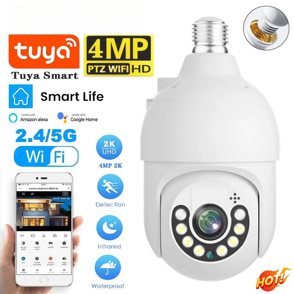 

5G E27 Лампа WiFi Tuya 1080P HD PTZ Бездротова камера безпеки AI Виявлення руху людини Повнокольорове спостереження нічного бачення новий колір автомобіля
