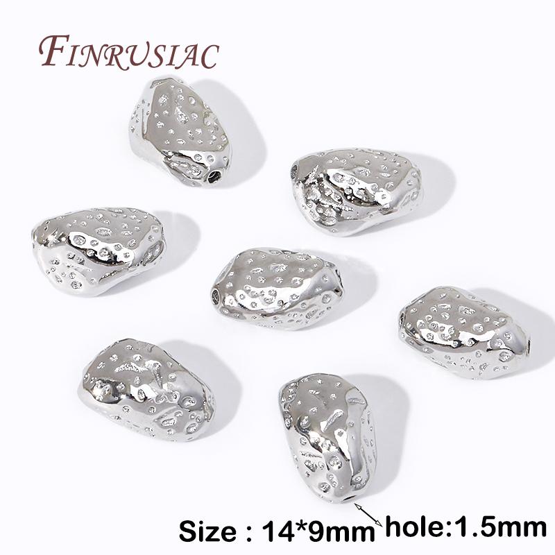 18K Gold Plated Metal Beads For Jewelry Making,Irregular Bracelet Necklace Spacer Beads,Bulk Jewellery Making Beads