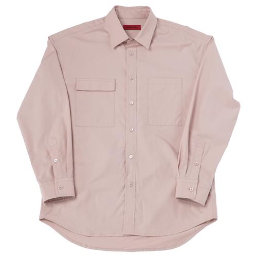 Analog Base Asymmetrical Pocket Shirt Pink L