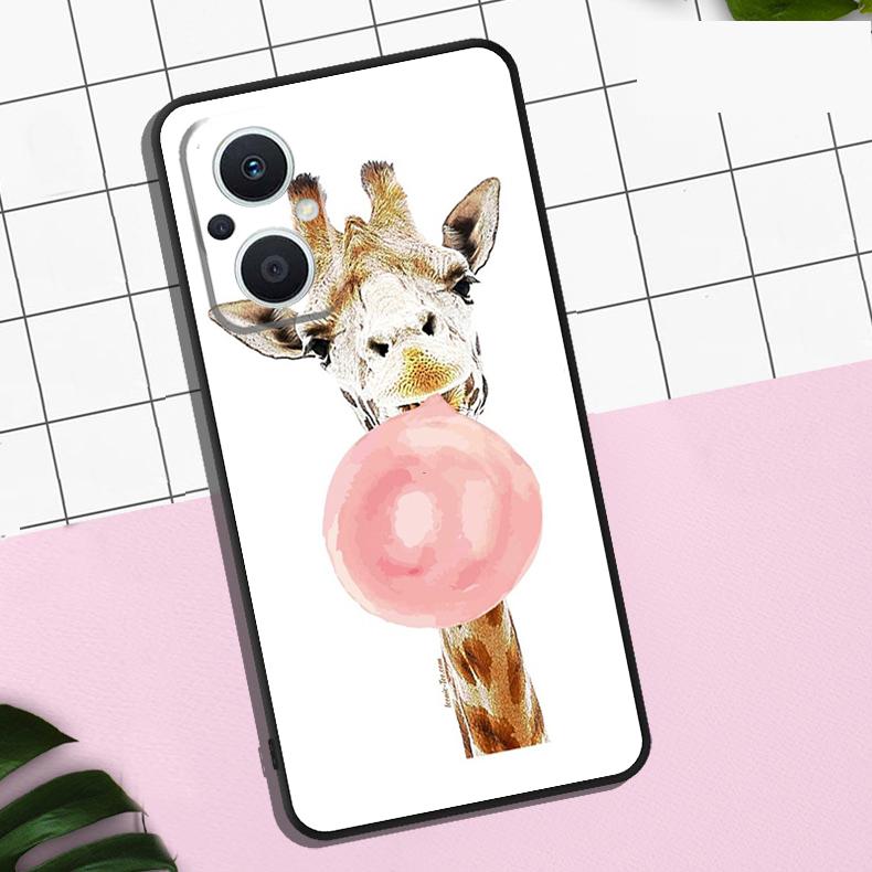 Cute Cartoon Animal Giraffe Case For OPPO Reno 13 12 11 F 8T 7 8 10 Pro OPPO Find X8 Pro X6 Pro X3 X5 Lite Cover Coque
