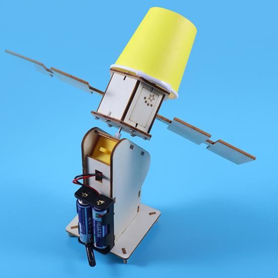 1 Sada DIY Model Umělé Družice Stavebnice Vzdělávací Ručně Vyráběné Dřevěné Puzzle Model Družice Dětské Projekty pro Vědecké Objevování STEM Hračka