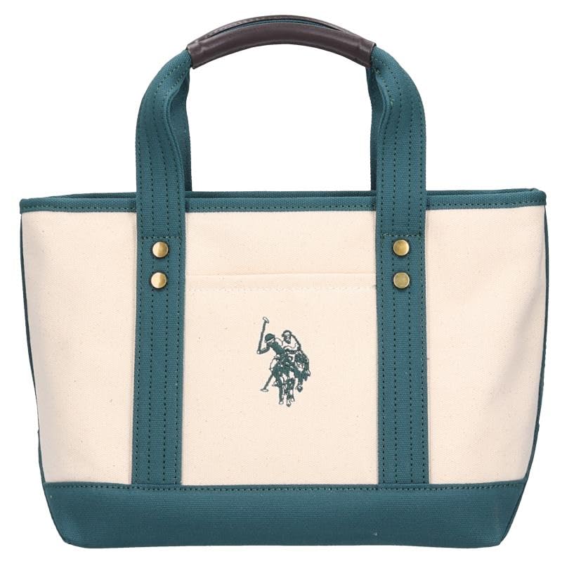 USPA-1862 White-Green Canvas Tote Bag [Used]
