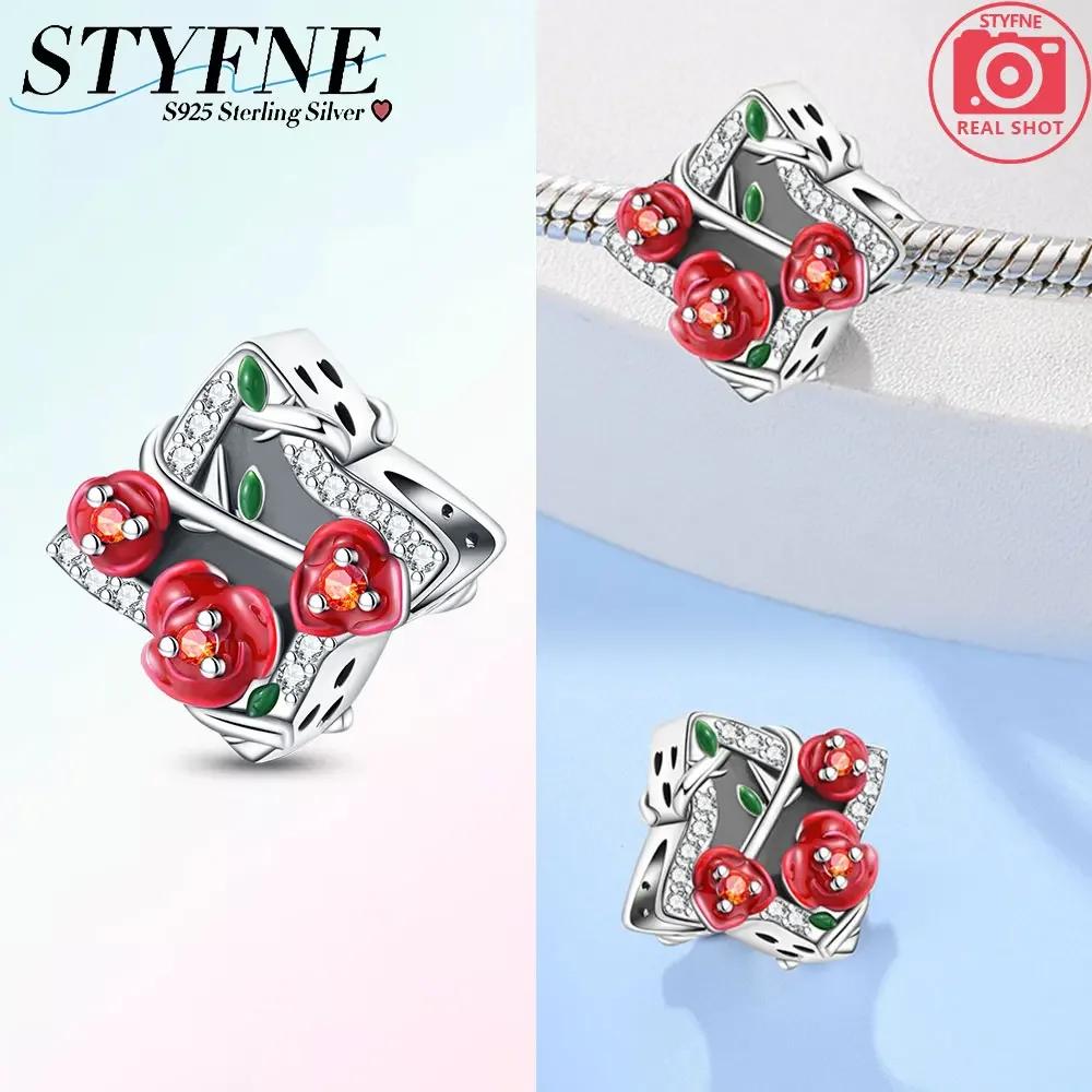 Charm-Anhänger Charms Plata Original Romantische Rosen-Perlen-Anhänger Ideal Für Charm-Armbänder Kupfer-Armbänder Perlen-Anhänger Schmuckherstellung Geschenk für Frauen