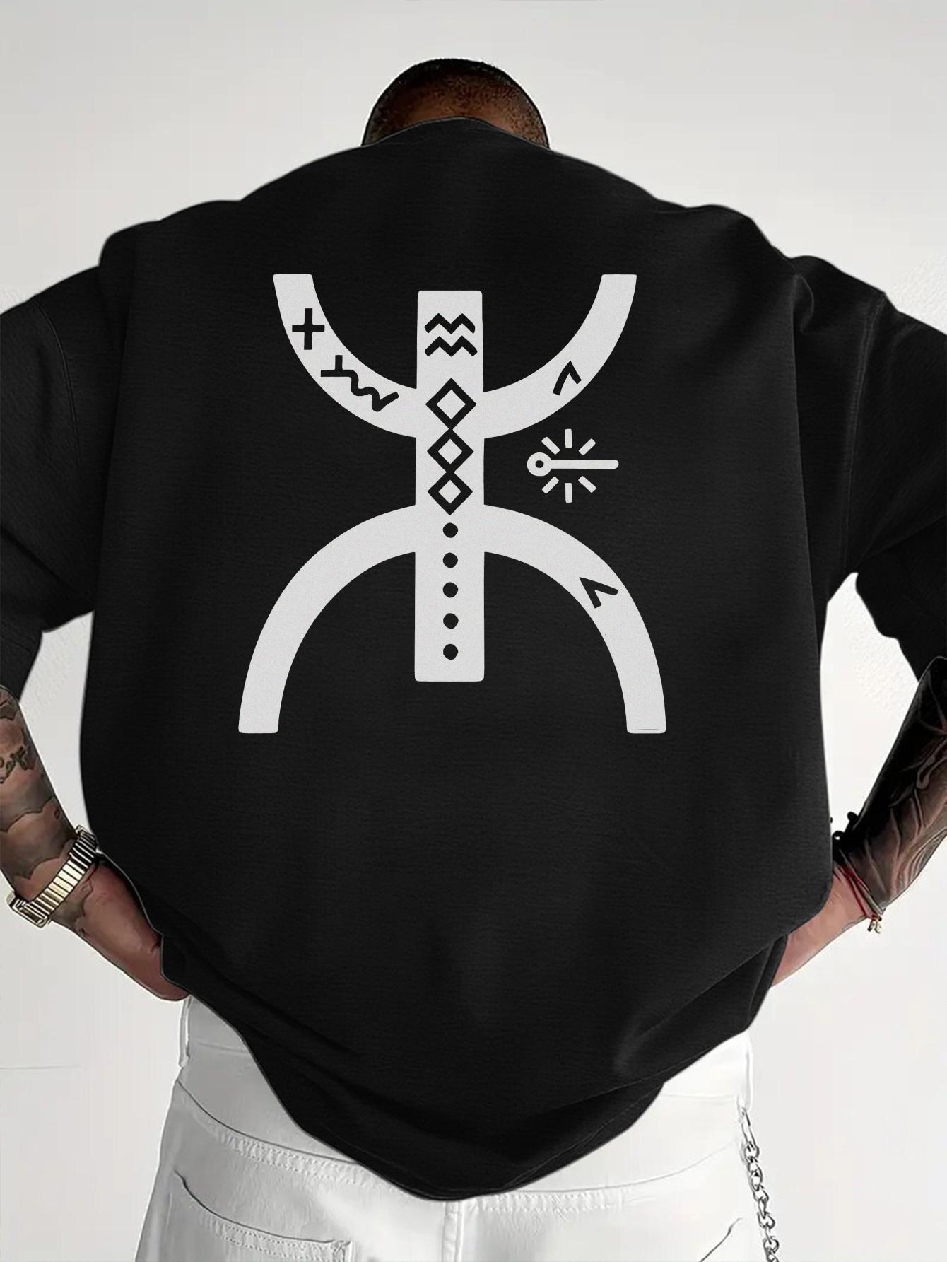 Men S North African Amazigh Tribe Patterned T-Shirt - Breathable And Moisture-Wicking Short Sleeves M