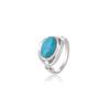 Turquoise Oval Gemstone Ring – Modern 925 Sterling Silver Handmade Ring – December Birthstone Jewelry for Women, Women's