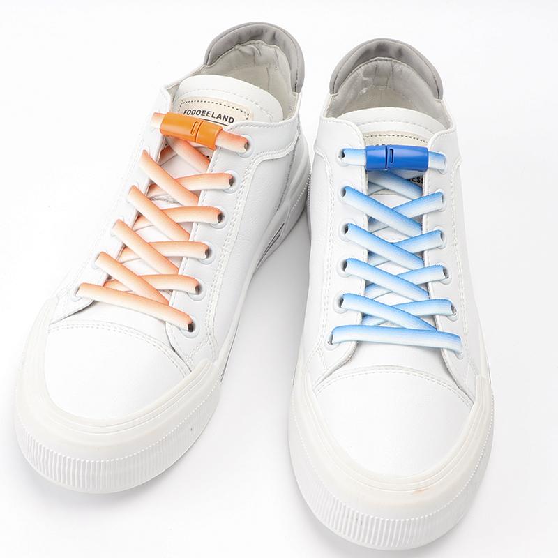 Magnetic Lock Shoelaces Without Ties Shoelace Flat Elastic Gradient Colorful Laces Sneakers for Kids Adult No Tie Shoe Laces