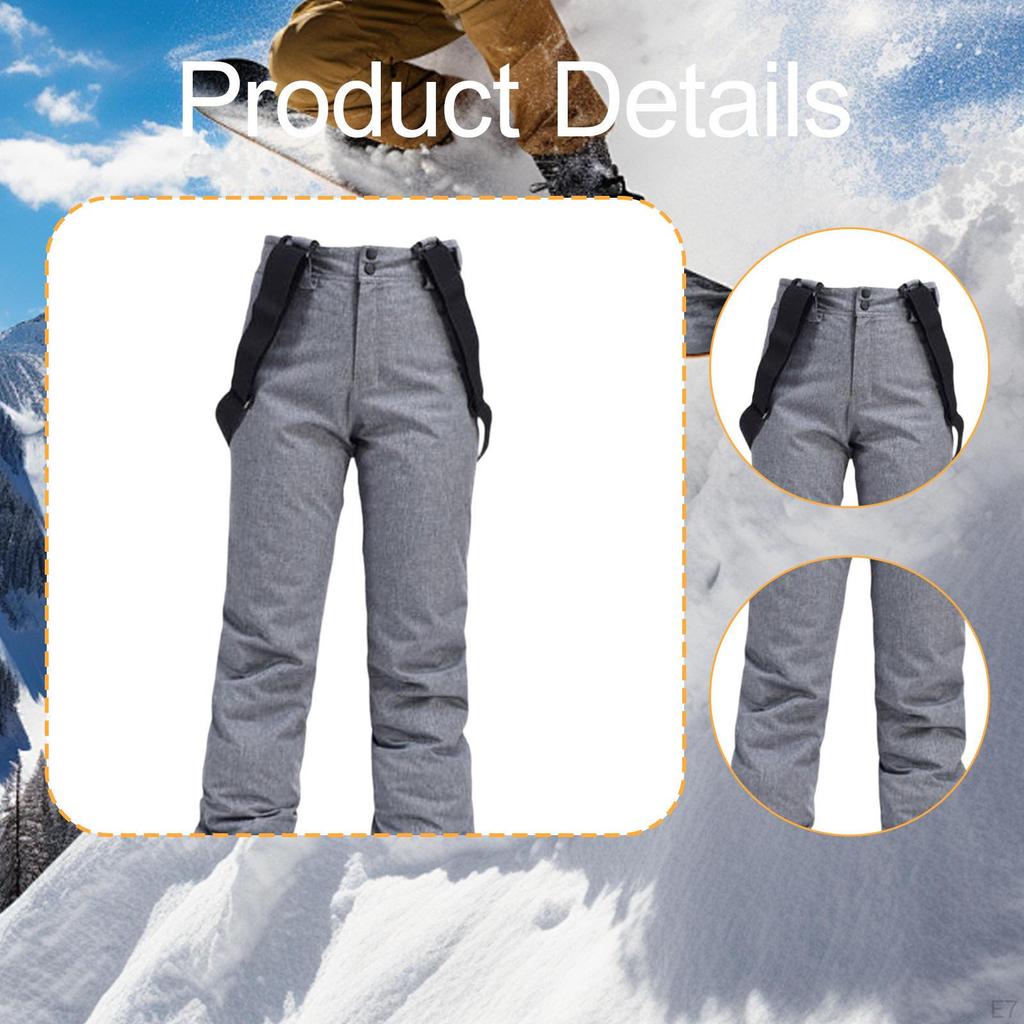 Insulated Ski Pants, Comfortable, Windproof And Warm Men's Winter Snow Pants for Hiking,
