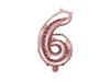 Balon Folie Cifra '6', Rose Gold