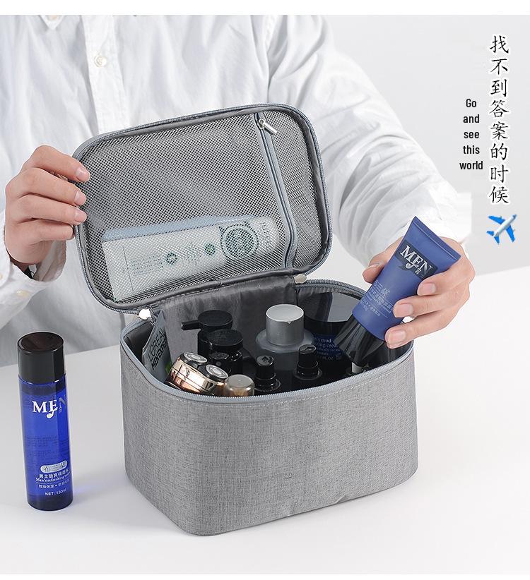 Vielseitige wasserdichte Kultur- und Make-up-Tasche für Reisen, Fitness und den täglichen Gebrauch - Unisex, einfarbig, tragbar, großes Fassungsvermögen.