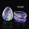 A Pair of 8-50mm Multicolor Shell Pattern Teardrop Shaped Acrylic Ear Gauges, Tunnel Plugs, Ear Dilators, Body Piercing Jewelry