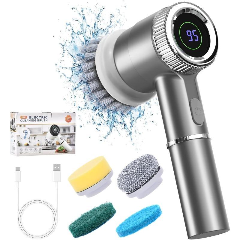

Electric Cleaning Brush With 2000 mAh Battery And Power Spin,Spin Power Scrubber And Waterproof,Suitable For Kitchen,Toilet сірий колір
