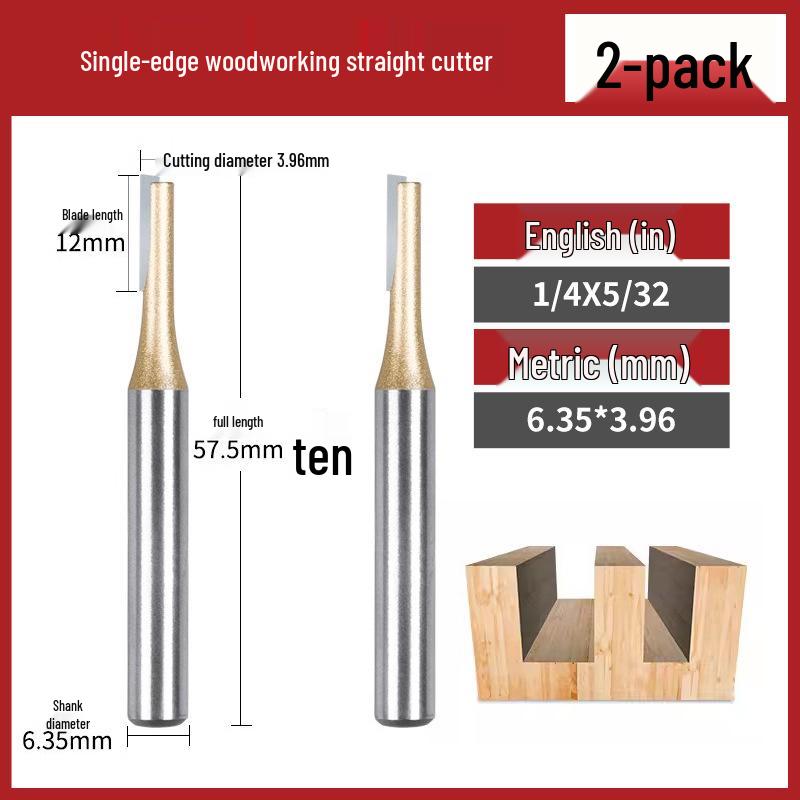 Tiangong Double-Edged Woodworking Carving & Trimming Milling Cutter, Lengthened Wood Milling & Grooving Tool.