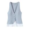 2025 Spring Women's Slim Striped Patchwork Vest